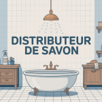 illustration distributeur de savon manuel automatique mural