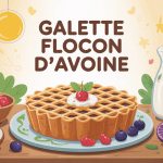 galette flocon d'avoine illustrée au centre avec ingrédients naturels