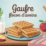 gaufre flocon d'avoine sur table conviviale petit déjeuner