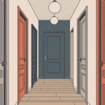 moderne peinture couloir et portes déco neutre contraste élégant