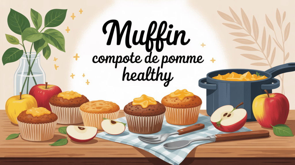 muffin compote de pomme healthy illustration moderne