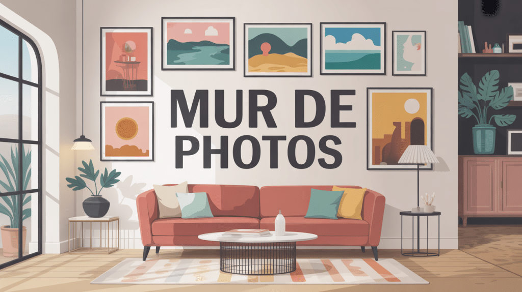 mur de photos dans intérieur lumineux et créatif
