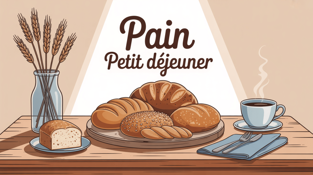 pain petit dej table pains café lumière