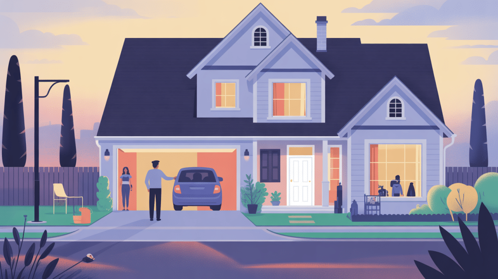 illustration porte ouvert garage sécurité