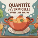 quelle quantité de vermicelle dans une soupe bol fumant sur table