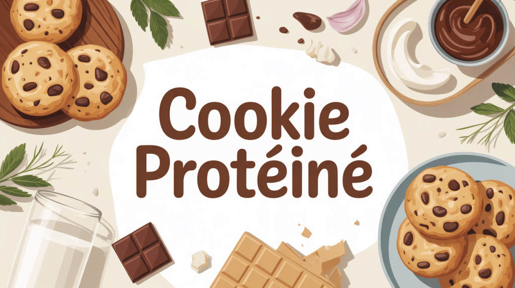 recette cookie protéiné illustrée avec ingrédients healthy