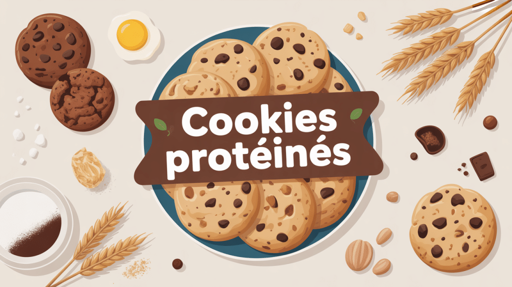 recette cookies proteiné illustration assiette de biscuits moelleux