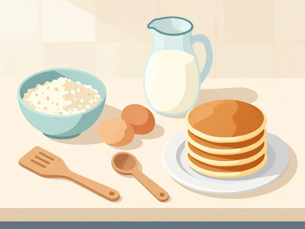 ingrédients et pancakes farine d avoine sur table de cuisine