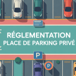 illustration vectorielle réglementation place de parking privé parking sécurisé