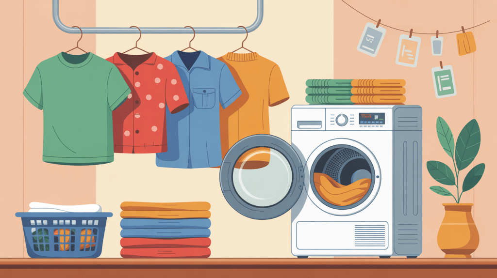 entretien vetement seche linge illustration vectorielle