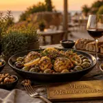 menu type regime mediterraneen table repas convivial