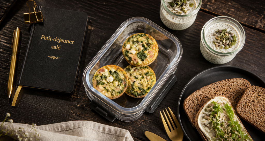 petit dejeuner sale a preparer la veille muffins bento