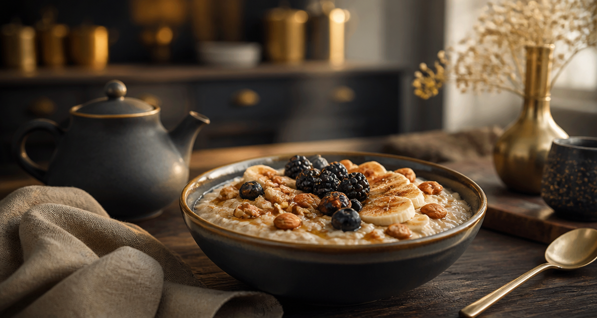 Recette de porridge avec fruits frais et noix