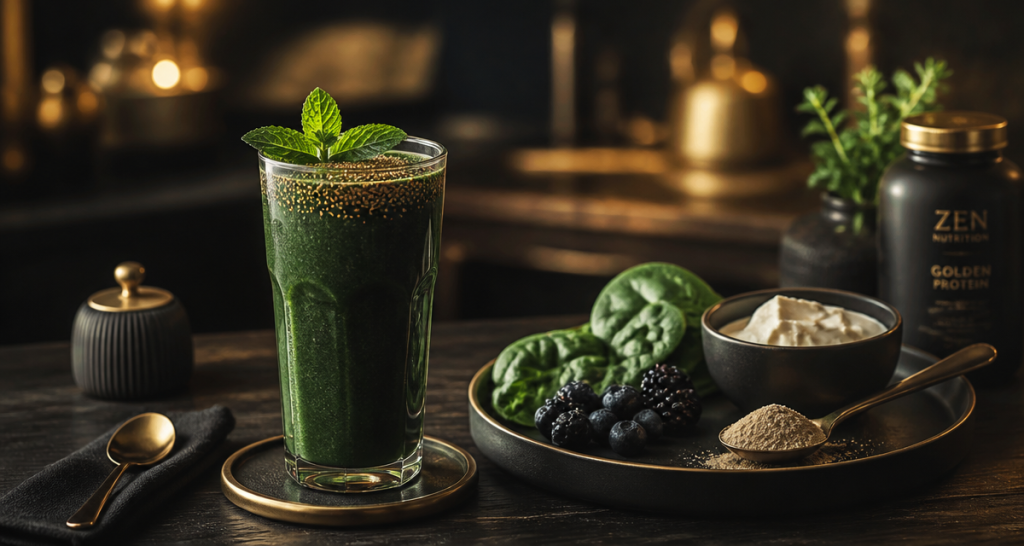 smoothie proteine pour maigrir vert épinards chia