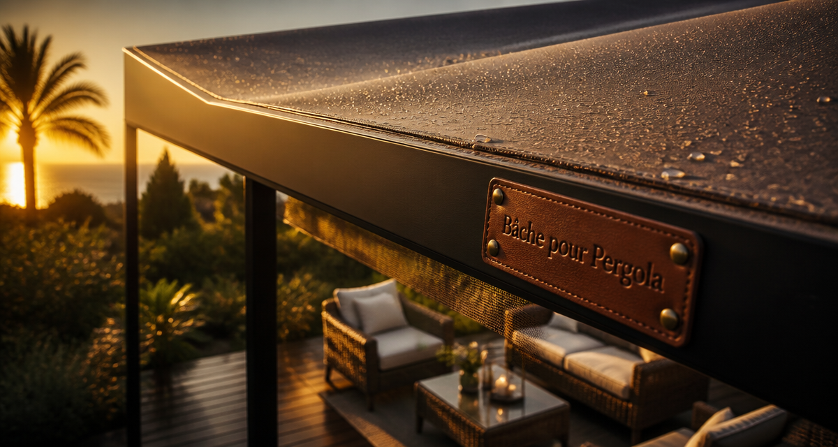 bache pour pergola pvc et microperforee sur terrasse moderne
