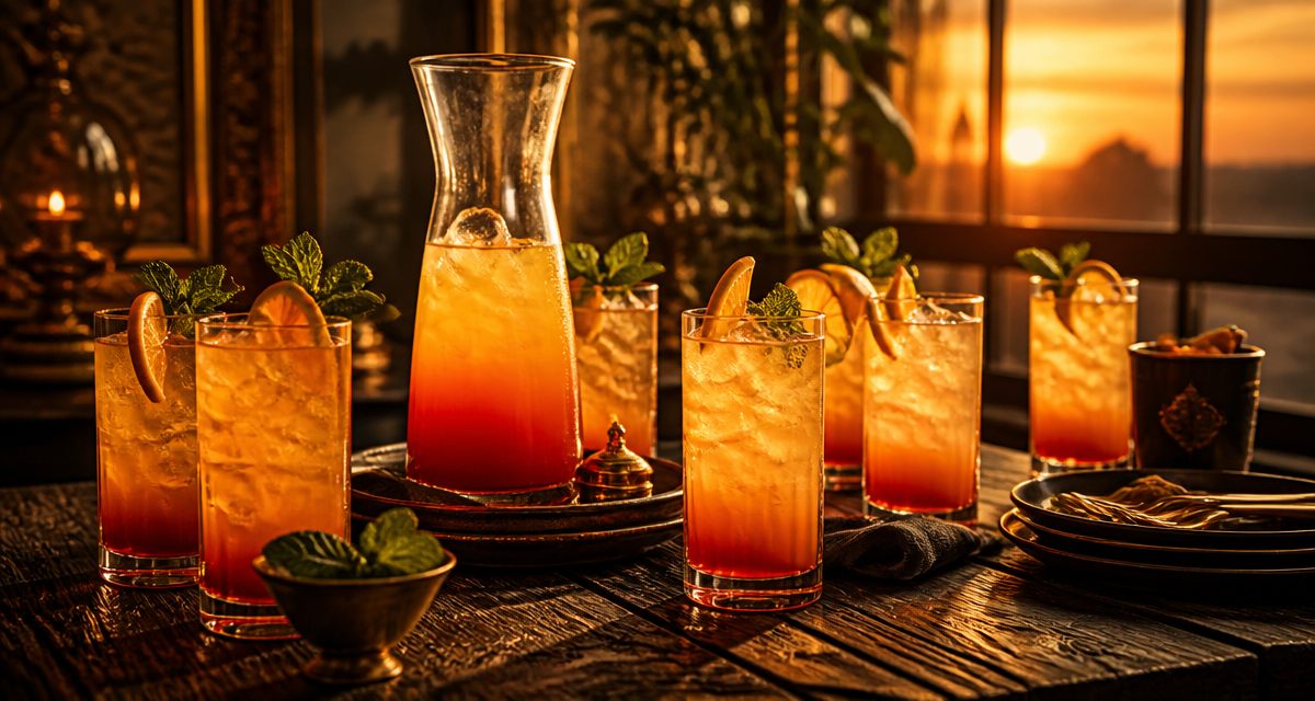 cocktail facile et pas cher avec glaçons et orange