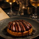 Menu un diner presque parfait, table apéritif gastronomique au canard teriyaki et vin ambré