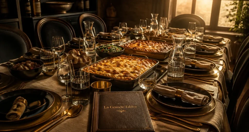 recette 10 personnes table dressée lasagnes