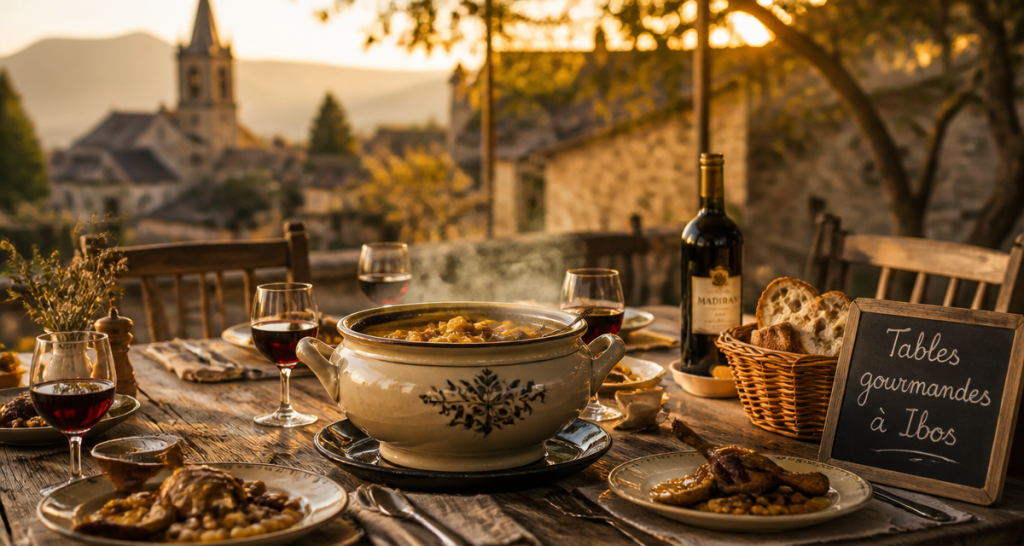 restaurant ibos table terrasse garbure confit canard