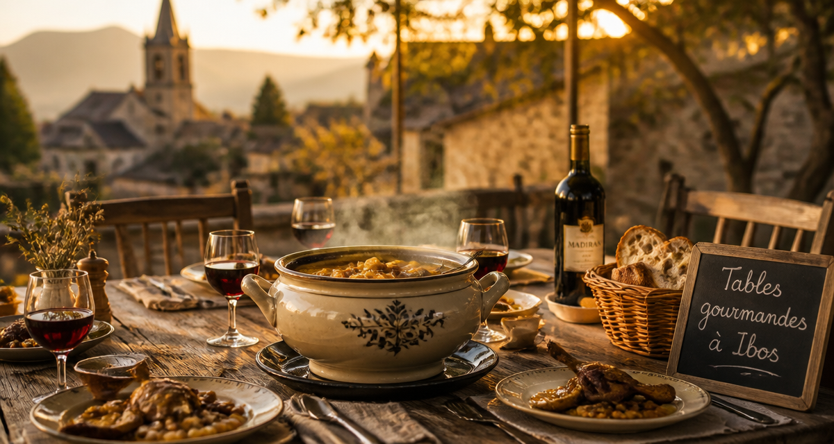 restaurant ibos table terrasse garbure confit canard