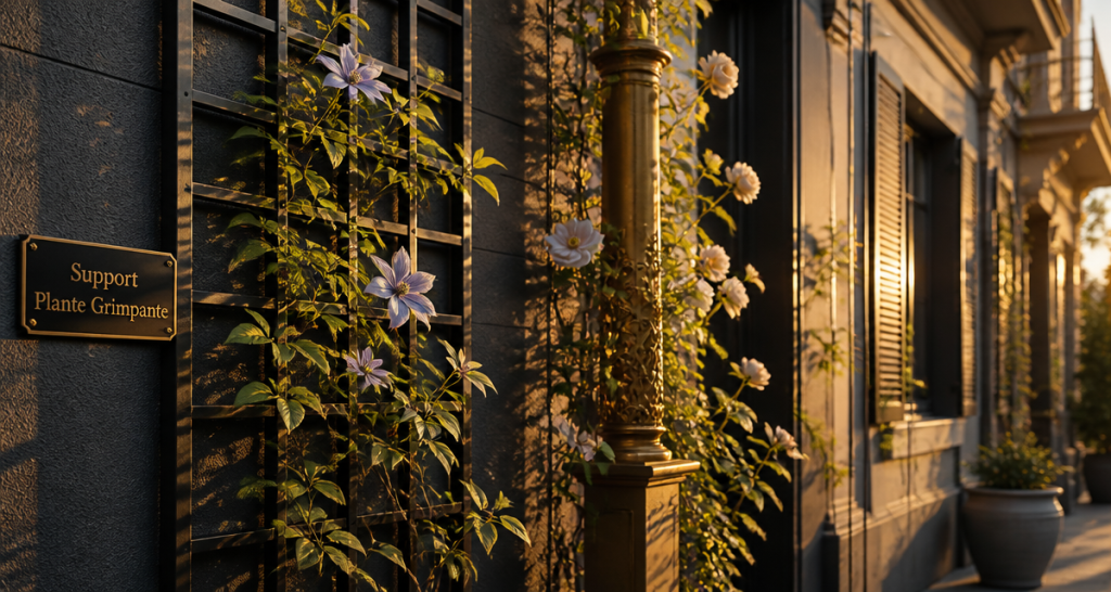 support plante grimpante façade urbaine élégante
