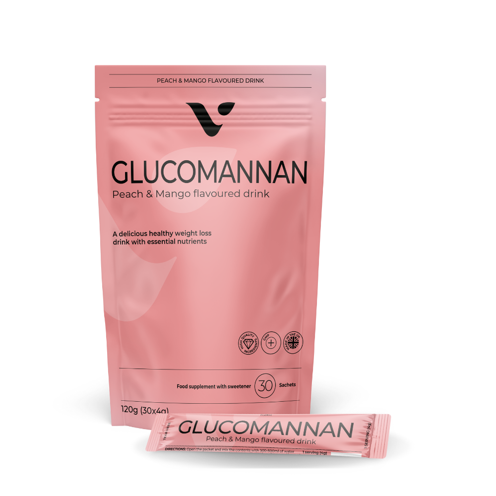 Glucomanano Valentus – Bebida de Mango y Melocotón | 30 sobres