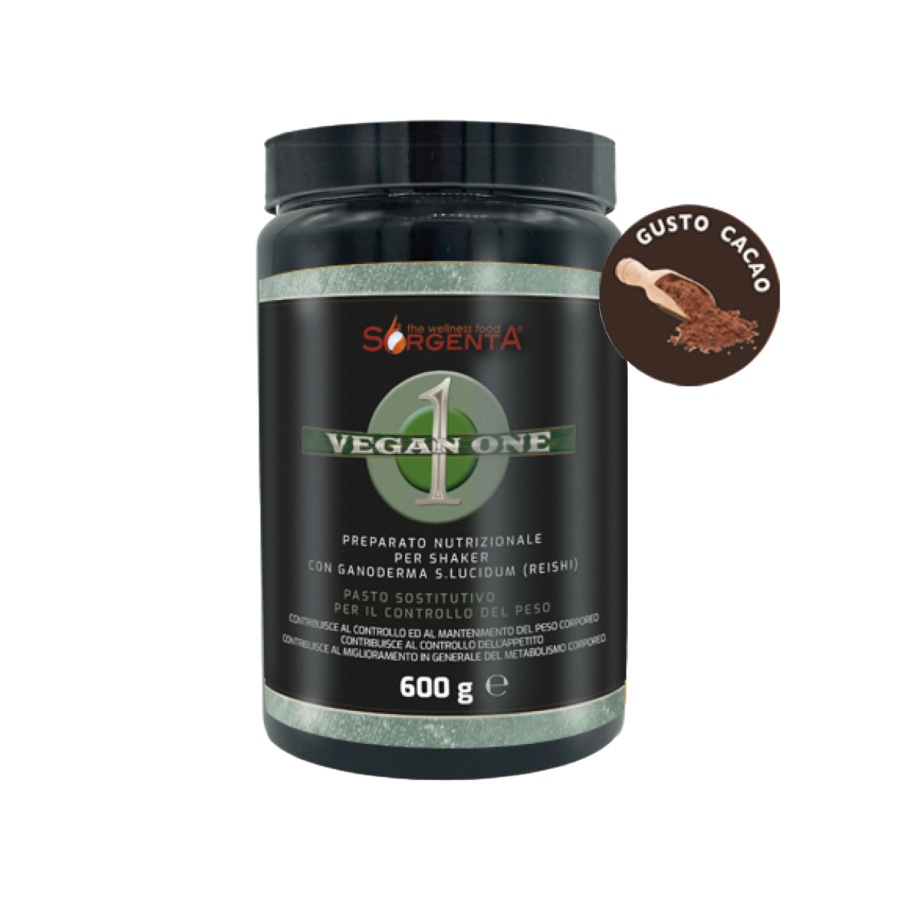 Sabor Cacao Batido de sustitución de Comidas para Control de Peso Vegan One Sorgenta   600gr - Sabor Cacao