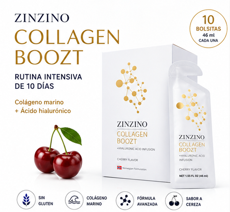 Collagen Boozt | Colágeno Zinzino Bebible | 8000mg Colágeno marino por dosis | 10 Dosis x  46ml - Imagen 5