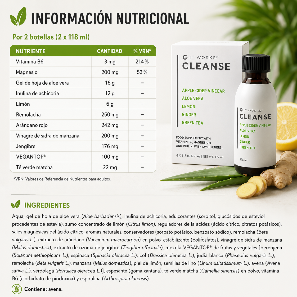 It Works Cleanse: programa de 2 días con aloe vera, inulina y vitamina B6 - Imagen 5