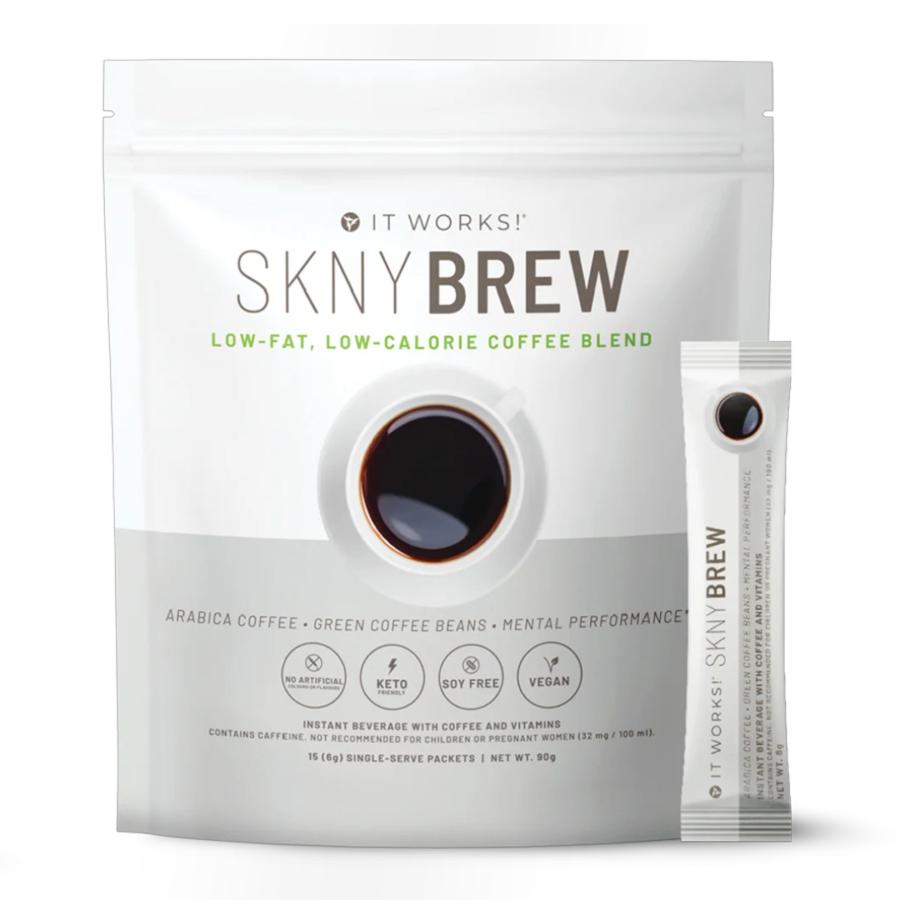 IT WORKS! SKNY Brew Café funcional con vitaminas B y extractos vegetales para tu rutina diaria