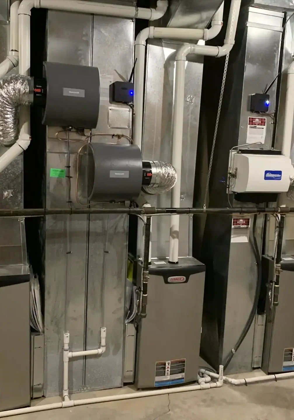 Residential-HVAC-Furnace-And-Humidifier-System-Basement