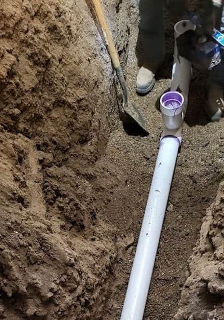 PVC-Sewer-Line-Installation-In-Ground-Trench