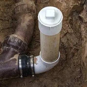 Sewer-Cleanout-Pipe-Installation-In-Excavated-Ground