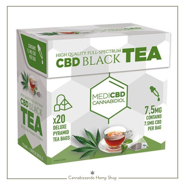 MediCBD Black Tea: Le proprietà benefiche della tisana di canapa si uniscono a quelle del tè nero, una delle bevande più apprezzate per il suo alto potere antiossidante.