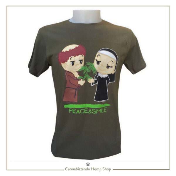 Smile T-SHIRT Uomo in cotone 100% organico design unico e originale