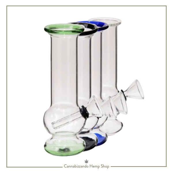 mini bong in vetro con ampolla - 12cm