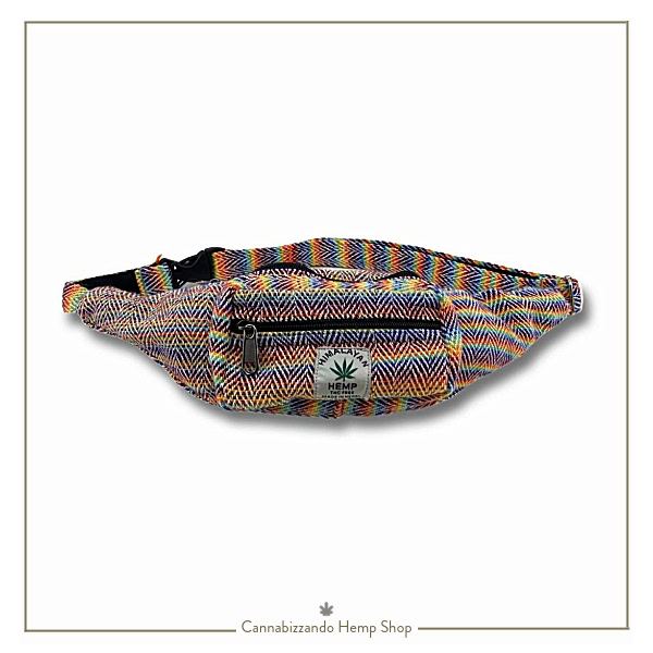 Marsupio RAINBOW - in canapa himalayana fatto a mano