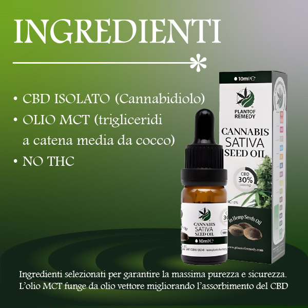CBD 30% in Olio di Canapa Sativa (10ml) - immagine 2