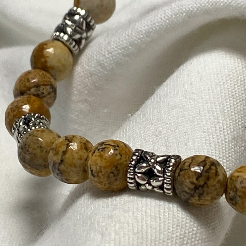 Bracciale elastico in pietra naturale di Diaspro