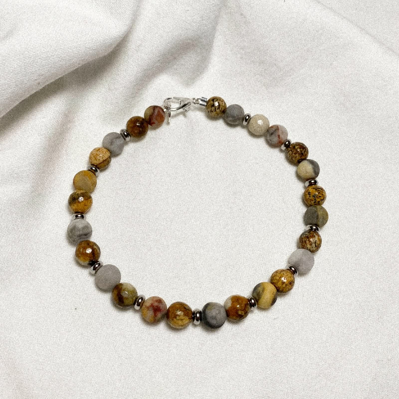 Bracciale in pietre naturali di Agata Crazy e Diaspro