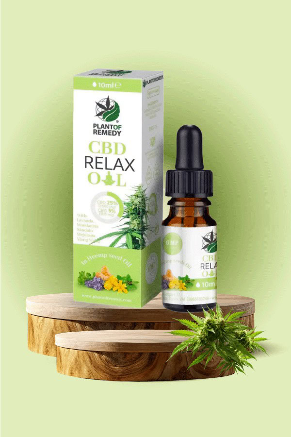 Olio Relax con 25% di CBD e 5% di CBG (10ml) Favorisce uno stato di relax piacevole. Ideale per allentare stress e nervosismo e ritrovare calma e serenità.