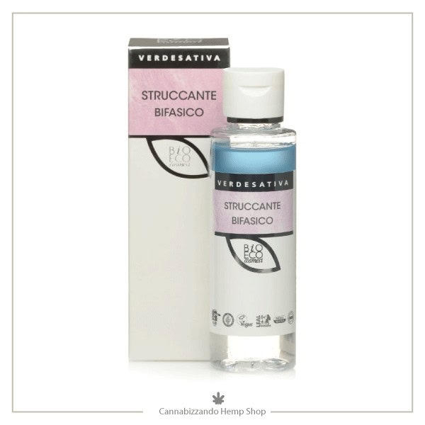 Lo struccante Bifasico Verdesativa rimuove efficacemente make-up, anche waterproof, ed impurità dalla pelle con un solo gesto, lasciandola morbida e pulita. Questa formula naturale e vegetale è costituita da due fasi, una acquosa ed una oleosa, che si combinano insieme per ottenere un effetto struccante e dermopurificante efficace e delicato.