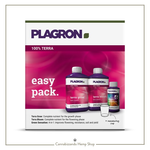L'Easy Pack 100% TERRA di Plagron contiene tutti i nutrienti necessari per coltivare quattro piante dall'inizio alla fine con risultati ottimali!