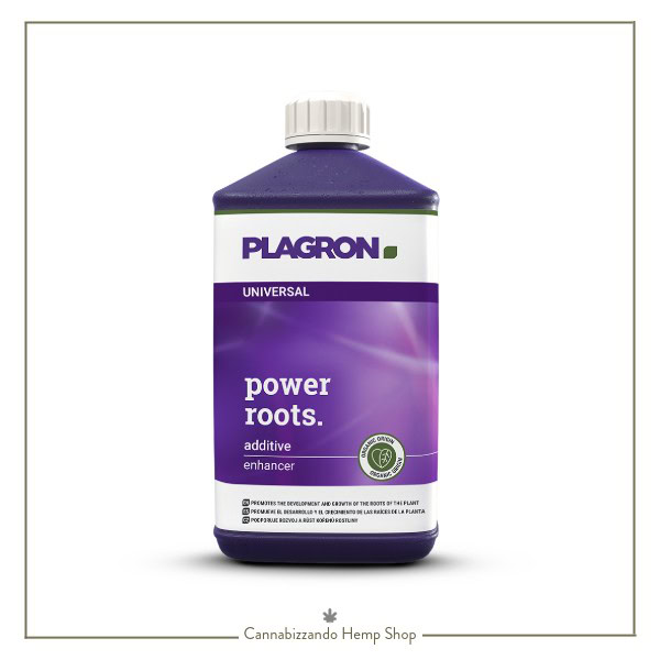 Power Roots di Plagron è un additivo per il rafforzamento delle radici composto da acidi umici, estratti di alghe, varie vitamine e proteine idrolizzate.