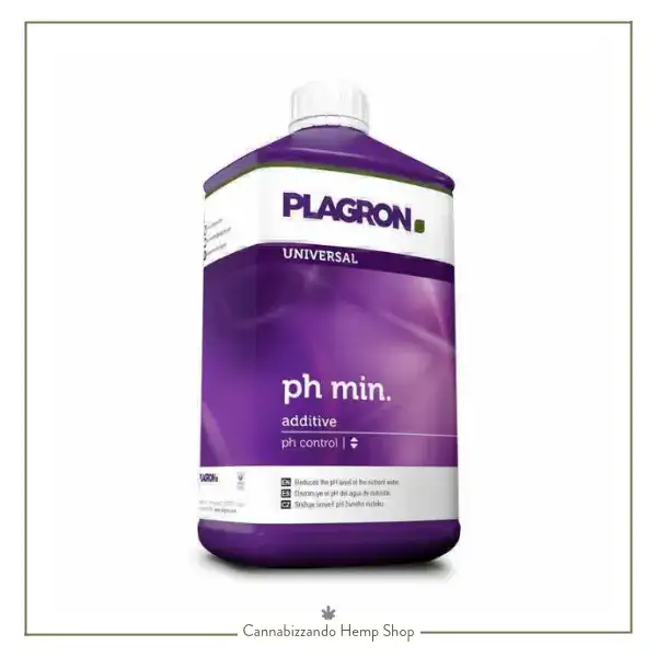 PH Min di Plagron è un regolatore di pH che consente di ridurre il valore di pH dell'acqua di nutrimento al livello ideale di 5,5-6,5. Solo una soluzione nutritiva con il giusto valore di pH garantisce che la pianta assorba i nutrienti nelle giuste proporzioni. Questo ha un effetto stimolante sul metabolismo della pianta, che cresce più velocemente.