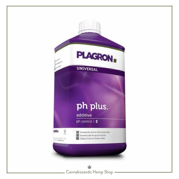 PH Plus di Plagron è un regolatore di pH che consente di aumentare il valore del pH dell'acqua di nutrizione fino al livello ideale di 5,5-6,5.
