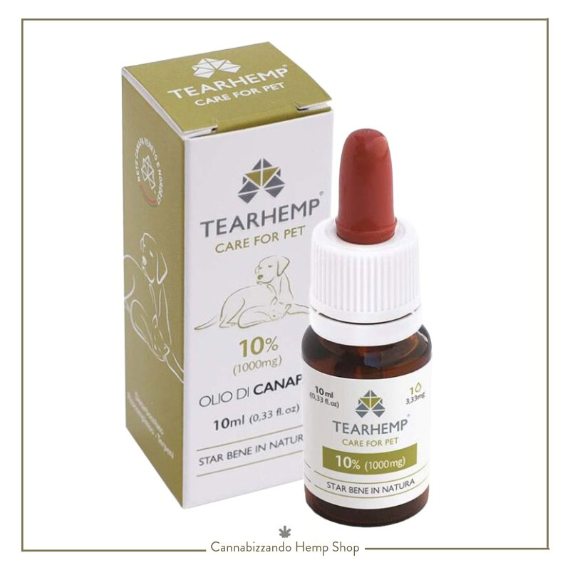 Tearhemp CBD Oil 10% Full Spectrum Care For Pets Formulato con CBD di alta qualità, favorisce il benessere degli animali domestici