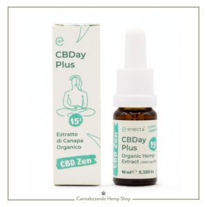 CBDay Plus è un olio di CBD 15 % full spectrum naturale. Grazie alla sua formula in costante innovazione, l'olio CBD 15% ti aiuterà a gestire il tuo benessere mentale in modo efficace. Con una concentrazione di CBD del 15% e la presenza di CBC (cannabicromene) è il supporto mentale ideale dopo una giornata impegnativa e logorante. Completano la formulazione CBN (cannabinolo), CBG (cannabigerolo) e una selezione di terpeni funzionali come il mircene e il beta-cariofillene, in grado di alleviare la tensione fisica e muscolare.