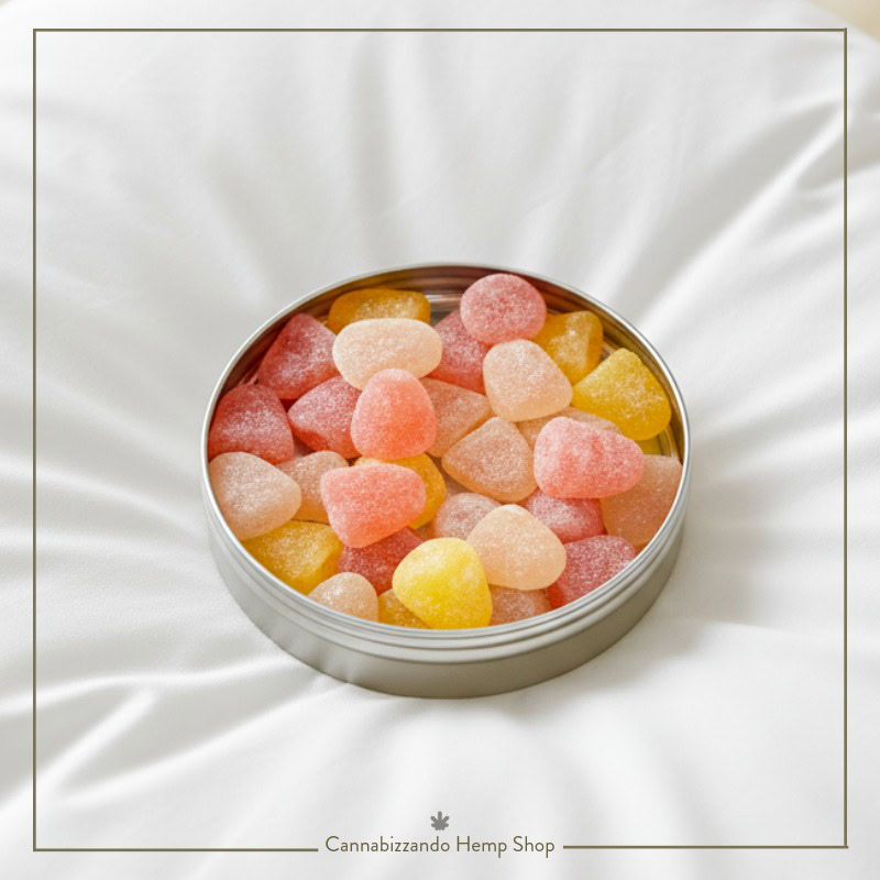 Le caramelle per dormire CBNight, con estratto di canapa e melatonina sono utili contro disturbi del sonno, risvegli notturni o difficoltà ad addormentarsi.