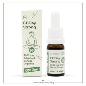 CBDay strong è un olio di CBD 30% full spectrum naturale utile per contrastare affaticamento mentale e forte ricerca di equilibrio emotivo